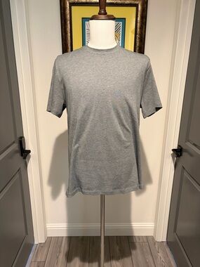 Banana Republic Men's Light Heather Gray performance Crew Neck Short Sleeve Tee